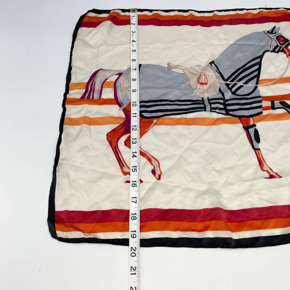Equestrian Silk Scarf Square Preppy Old Money Heritage Horse English Country